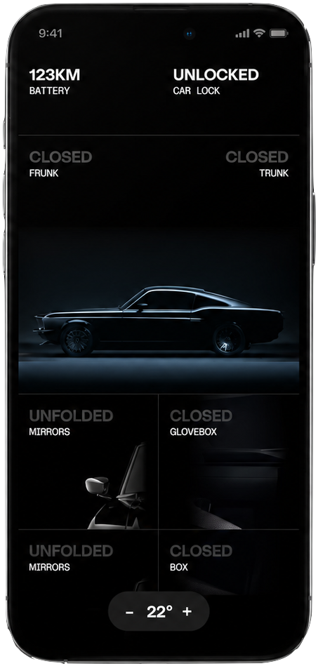 Charge Cars iOS app — vehicle status home